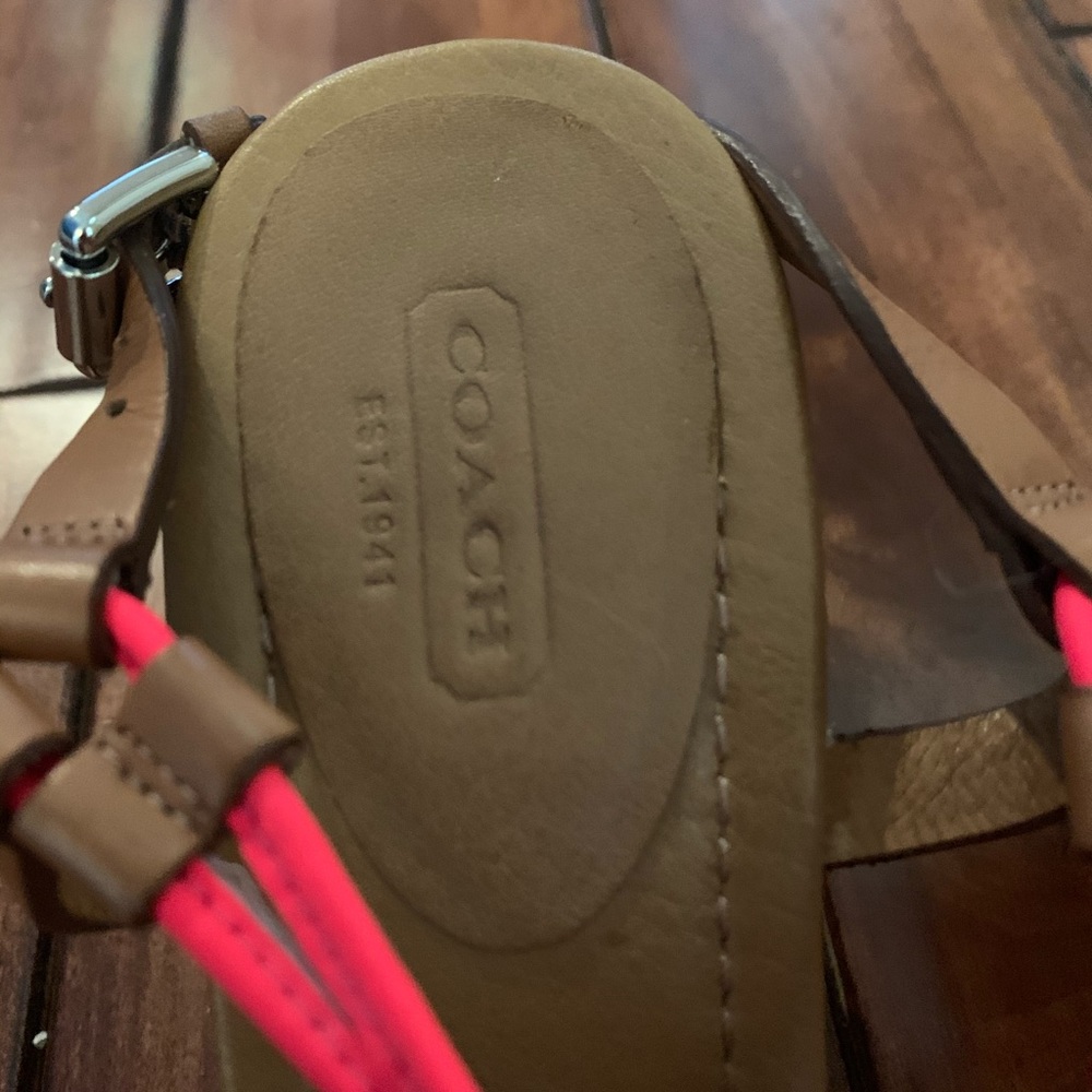 Brand New Hot Pink Coach Wedge Sandals - Picture 3 of 5